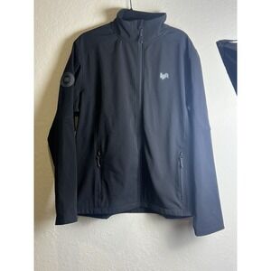 Lyft‎ 1k Rides Worker Full Zip Up Jacket Mens XL Black Softshell Logo Pockets